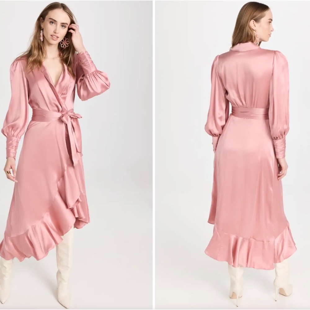 Zimmerman Asymetric Long Sleeve Wrap Dress, Zimmerman size 1 (equivalent to 4-6)